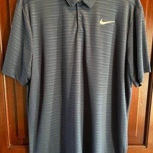 Nike Golf Dri Fit Polo Shirt Men’s Standard Fit XL Navy Subtle Striped